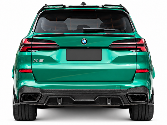 BMW X5 G05 Dry Carbon Rear Diffuser installed rear view