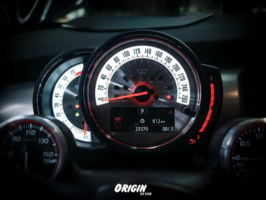 MINI F5x Metal White Instrument Cluster Gauge Face