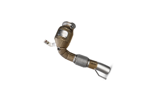 MINI F56 JCW B48 200-Cell High-Flow Catted Downpipe with Gold Heat Shield