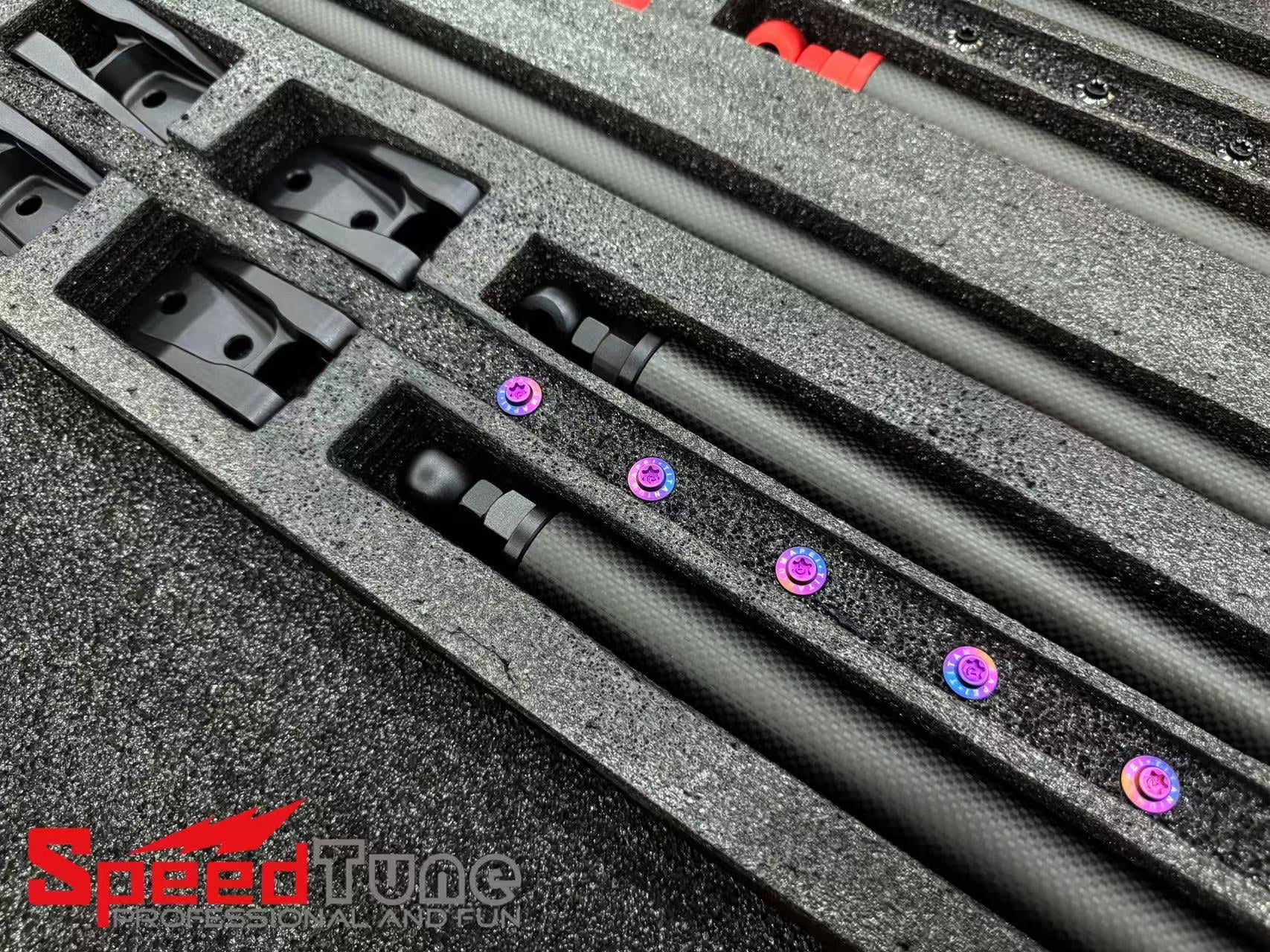 Speedtune Dry Carbon Fiber Engine Bonnet Hood Engine Strut Brace Tower Bar For BMW G80 M3 G82 G83 M4