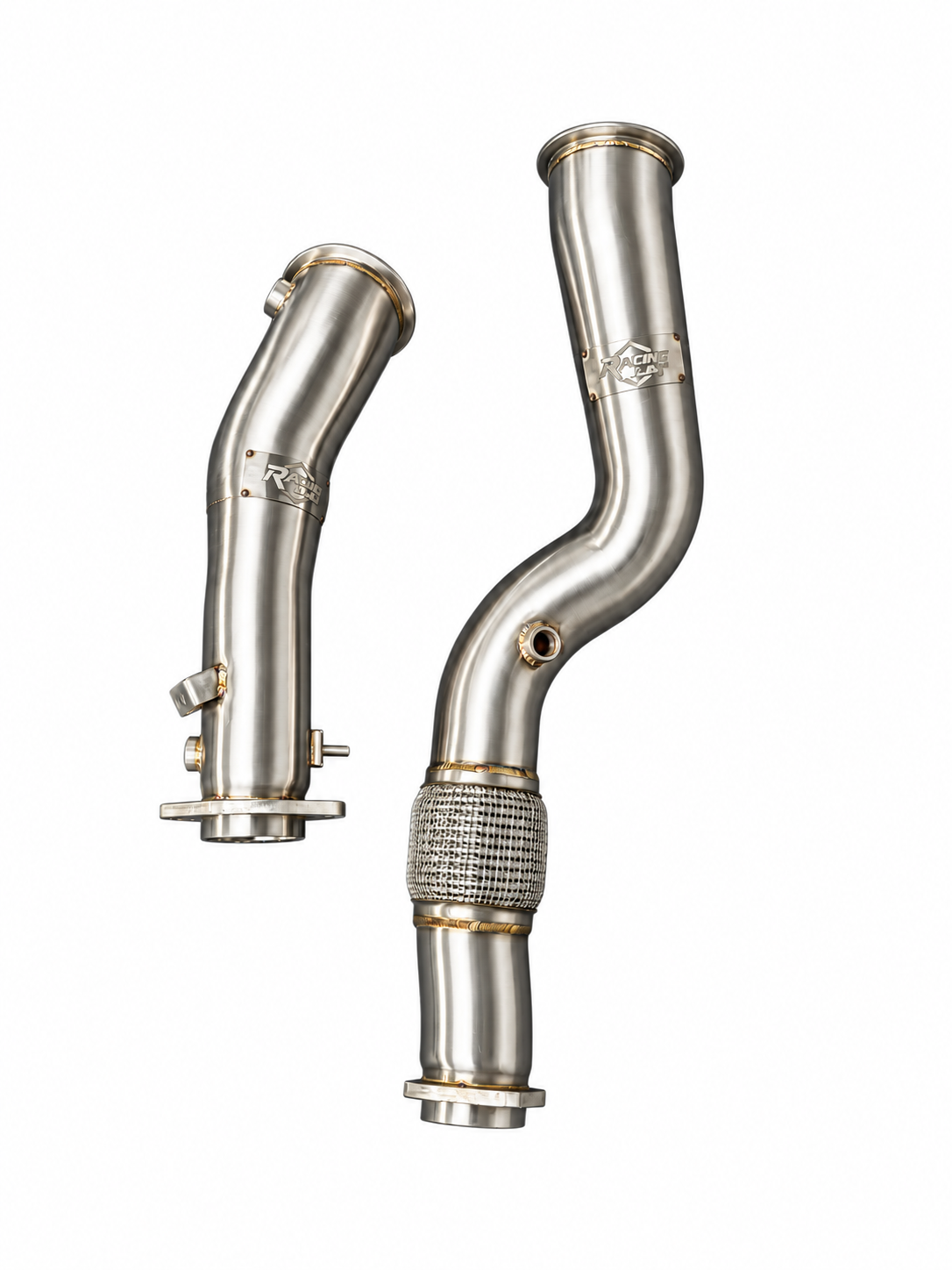 Racing Lab BMW G8X S58 one-piece 304 stainless steel catless downpipes