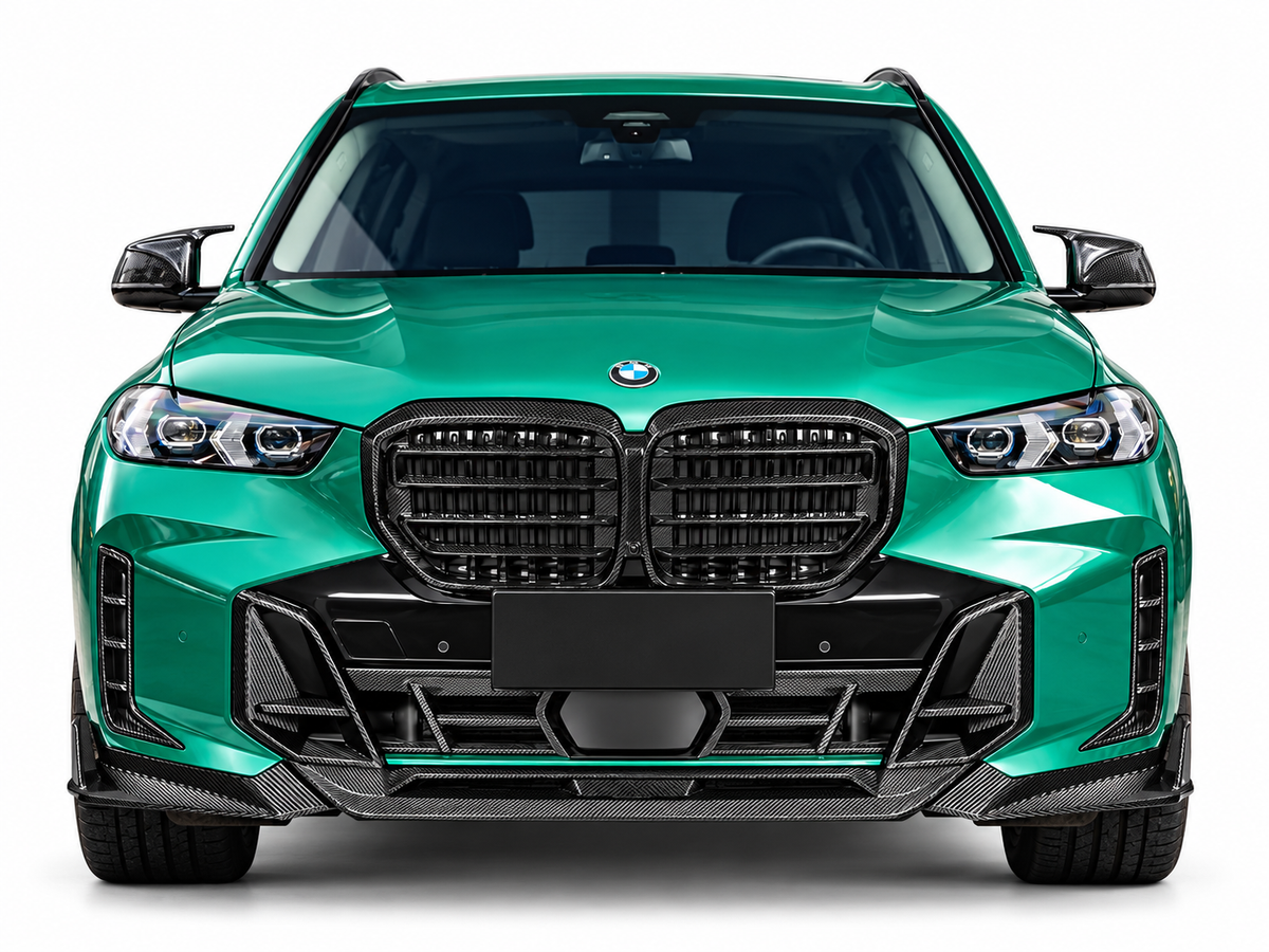 BMW X5 G05 Dry Carbon Front Lip installed front view