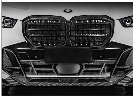 BMW X5 G05 dry carbon front lower grille installed