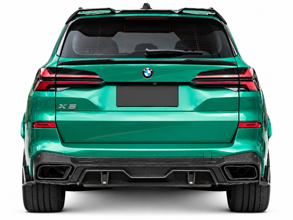 BMW X5 G05 Dry Carbon Rear Diffuser installed rear view